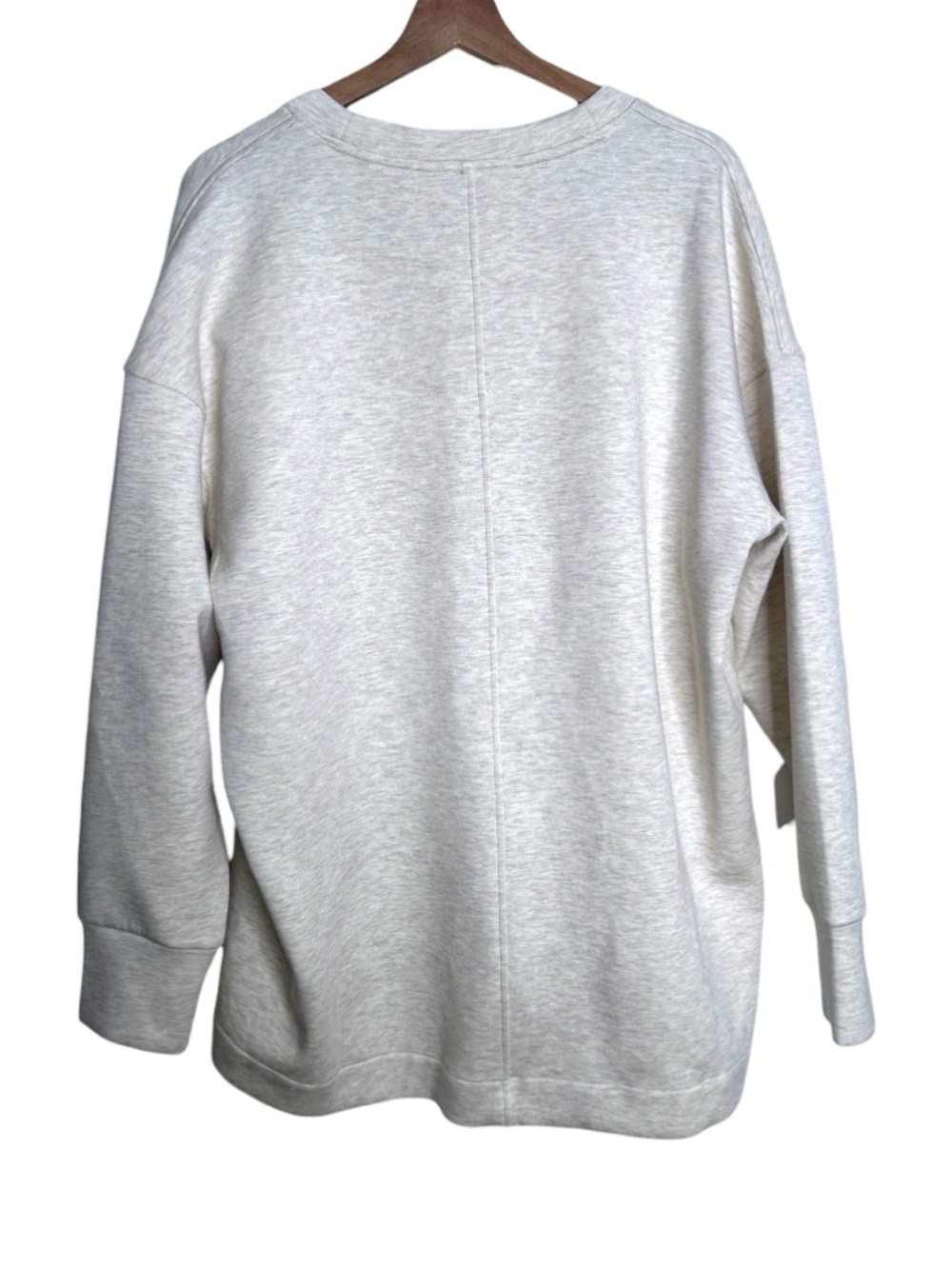 Spanx Airessentials Brushed V-neck Cozy Soft Tunic Heather Cream Women’s Size XL - Picture 6 of 8